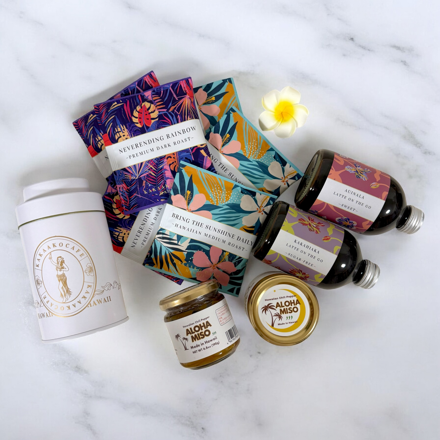 ノベルティー対象【まとめ買いセット①】ALOHA MISO × トロピカルティー × カフェラテベース × ドリップバッグコーヒー